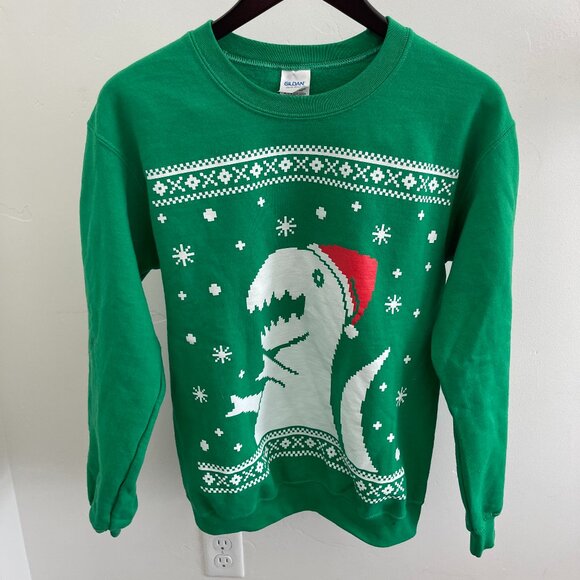 Christmas Sweater Big T-rex Santa - Small - Picture 2 of 5
